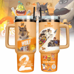 Gleammerch The Bad Guys 2 Cartoon Custom Stanley Quencher 40oz Stainless Steel Tumbler With Handle - Style 2