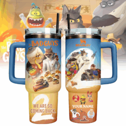 Gleammerch The Bad Guys 2 Cartoon Custom Stanley Quencher 40oz Stainless Steel Tumbler With Handle - Style 1
