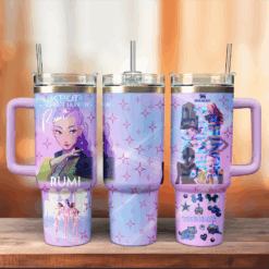 Gleammerch Huntrix x Kpop Demon Hunters Music Custom Stanley Quencher 40oz Stainless Steel Tumbler With Handle - Style 2