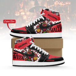 Gleammerch Deadpool x Halloween AJ1 High Sneakers Shoes For Men And Women