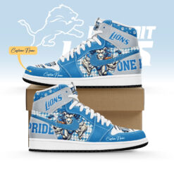 Gleammerch Detroit Lions AJ1 High Sneakers Shoes For Men And Women