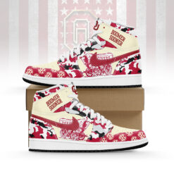 Gleammerch Oklahoma Sooners AJ1 High Sneakers Shoes For Men And Women