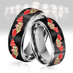 Gleammerch Ozzy Osbourne Silver Tungsten Rings Gift For Fans