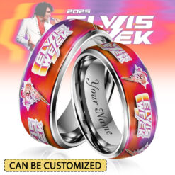 Gleammerch Elvis Presley Silver Tungsten Couples Rings