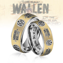 Gleammerch Morgan Wallen Silver Tungsten Rings Gift For Fans