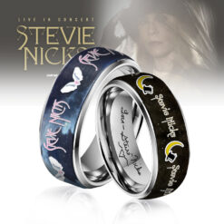 Gleammerch Stevie Nicks Silver Tungsten Rings Gift For Fans