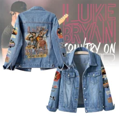 Gleammerch Luke Bryan Music Denim Jacket Gift For Fans