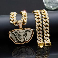 Gleammerch Alabama Crimson Tide Necklace Bling Gifts For Fans