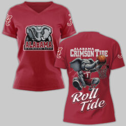 Gleammerch Alabama Crimson Tide V-neck T-Shirt Gift For Fan
