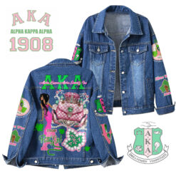 Gleammerch Alpha Kappa Alpha Denim Jacket Gift For Fans