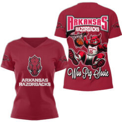Gleammerch Arkansas Razorbacks V-neck T-Shirt Gift For Fan