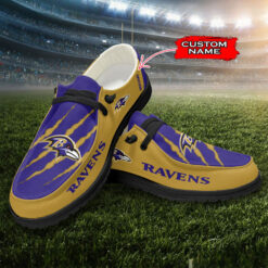 Gleammerch Baltimore Ravens Personalized Hey Dude Shoes For Men And Women