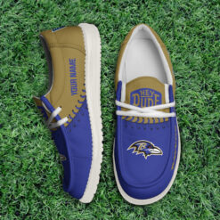Gleammerch Baltimore Ravens Personalized Hey Dude Shoes For Men And Women