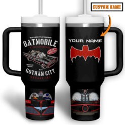 Gleammerch Batman Custom Stanley Quencher 40oz Stainless Steel Tumbler With Handle