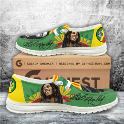 Gleammerch Bob Marley Personalized Hey Dude Shoes For Men And Women