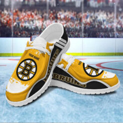 Gleammerch Boston Bruins Personalized Hey Dude Shoes For Men And Women