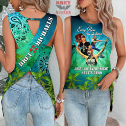 Gleammerch Bret Michaels Cut Out Wrap Back Tank Top
