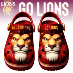 Gleammerch Brisbane Lions Sport Crocs Crocband Clogs Shoes Comfortable For Men Women and Kids