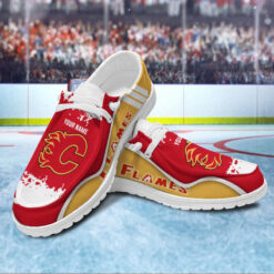 Gleammerch Calgary Flames Personalized Hey Dude Shoes For Men And Women