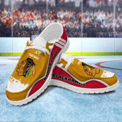 Gleammerch Chicago Blackhawks Personalized Hey Dude Shoes For Men And Women