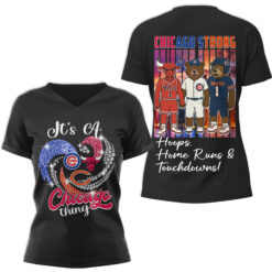 Gleammerch Chicago Cubs V-neck T-Shirt Gift For Fan