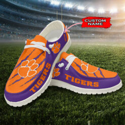 Gleammerch Clemson Tigers Personalized Hey Dude Shoes For Men And Women