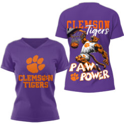 Gleammerch Clemson Tigers V-neck T-Shirt Gift For Fan