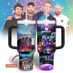 Gleammerch Coldplay Custom Stanley Quencher 40oz Stainless Steel Tumbler With Handle