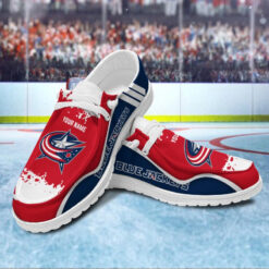 Gleammerch Columbus Blue Jackets Personalized Hey Dude Shoes For Men And Women