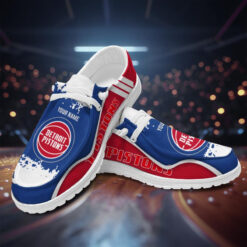 Gleammerch Detroit Pistonss Personalized Hey Dude Shoes For Men And Women