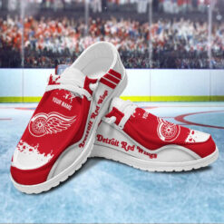 Gleammerch Detroit Red Wings Personalized Hey Dude Shoes For Men And Women