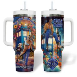 Gleammerch Doctor Who Custom Stanley Quencher 40oz Stainless Steel Tumbler With Handle