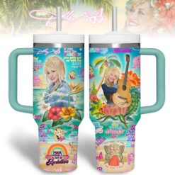 Gleammerch Dolly Parton Custom Stanley Quencher 40oz Stainless Steel Tumbler With Handle