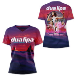 Gleammerch Dua Lipa V-neck T-Shirt Gift For Fan