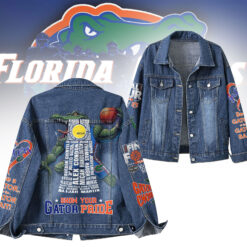 Gleammerch Florida Gators Denim Jacket Gift For Fans