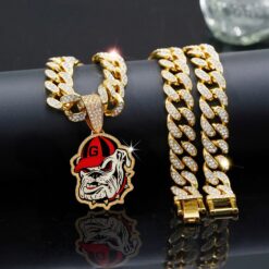 Gleammerch Georgia Bulldogs Necklace Bling Gifts For Fans