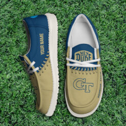 Gleammerch Georgia Tech Yellow Jackets Personalized Hey Dude Shoes For Men And Women