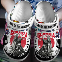 Gleammerch Godzilla Crocs Crocband Clogs Shoes Comfortable For Men Women and Kids