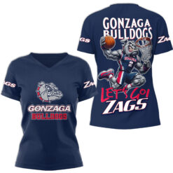 Gleammerch Gonzaga Bulldogs V-neck T-Shirt Gift For Fan
