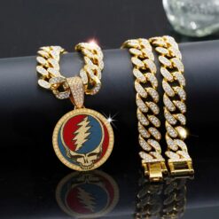 Gleammerch Grateful Dead Necklace Bling Gifts For Fans