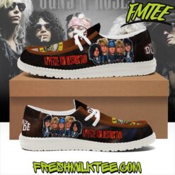 Gleammerch Guns N' Roses Personalized Personalized Hey Dude Shoes For Men And Women