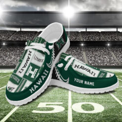 Gleammerch Hawaii Rainbow Warriors Personalized Hey Dude Shoes For Men And Women