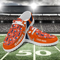 Gleammerch Illinois Fighting Illini Personalized Hey Dude Shoes For Men And Women