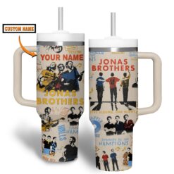 Gleammerch Jonas Brothers Custom Stanley Quencher 40oz Stainless Steel Tumbler With Handle