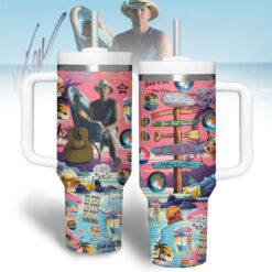 Gleammerch Kenny Chesney Custom Stanley Quencher 40oz Stainless Steel Tumbler With Handle