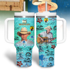 Gleammerch Kenny Chesney Custom Stanley Quencher 40oz Stainless Steel Tumbler With Handle