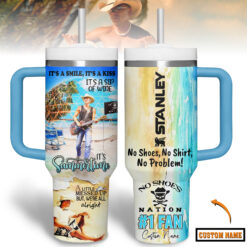 Gleammerch Kenny Chesney Custom Stanley Quencher 40oz Stainless Steel Tumbler With Handle