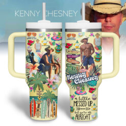Gleammerch Kenny Chesney Custom Stanley Quencher 40oz Stainless Steel Tumbler With Handle