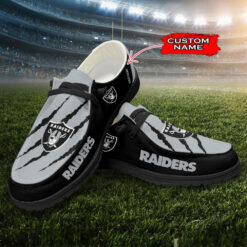Gleammerch Las Vegas Raiders Personalized Hey Dude Shoes For Men And Women
