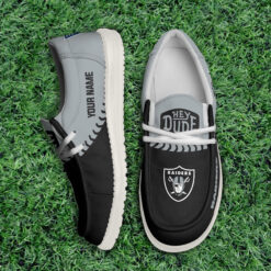 Gleammerch Las Vegas Raiders Personalized Hey Dude Shoes For Men And Women